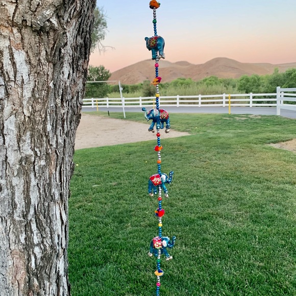 Blue Elephants Beaded Strand Door Wall Garland - Picture 10 of 10